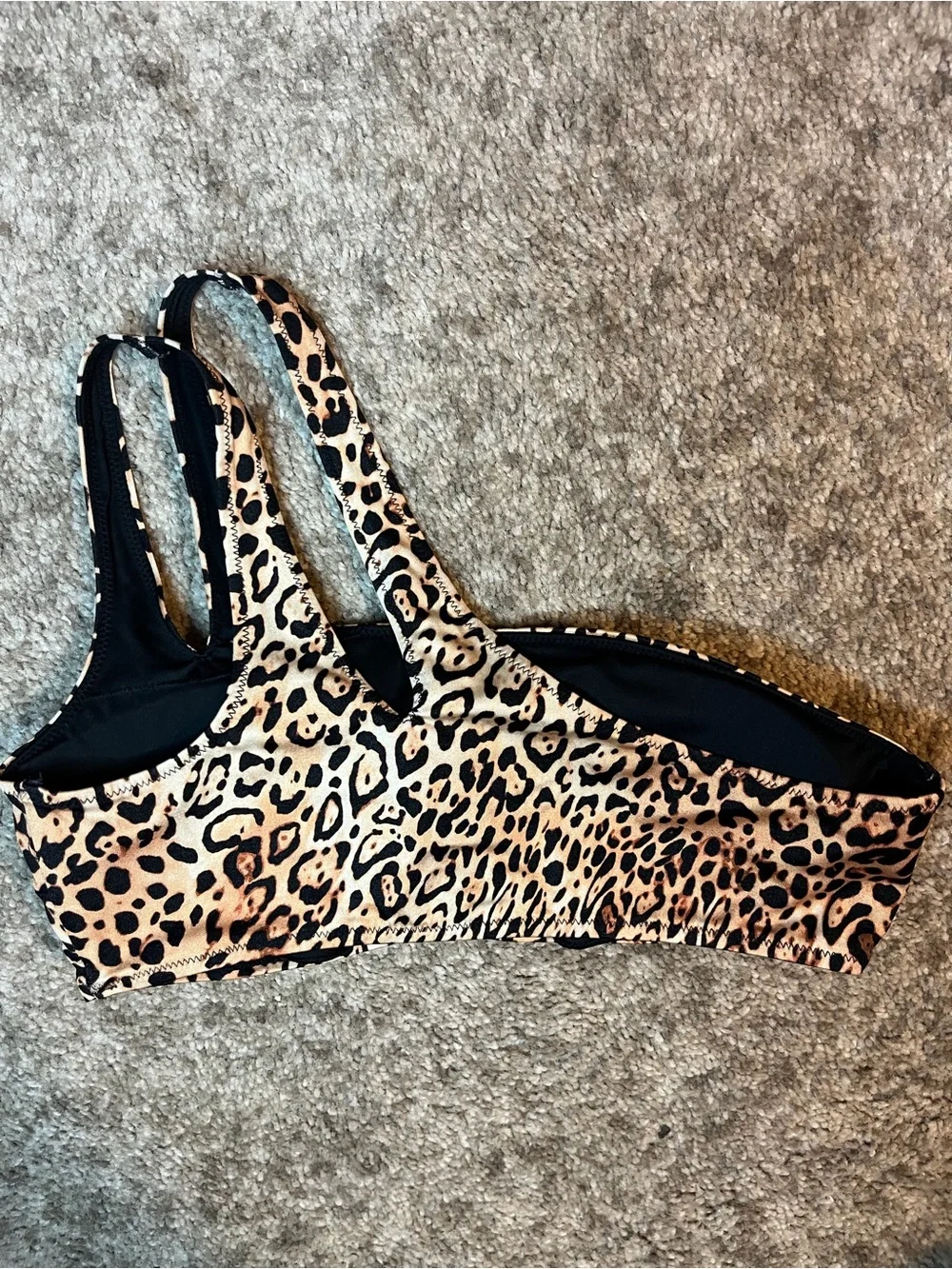 Victoria's Secret Leopard Print Bikini Top - Black & Brown